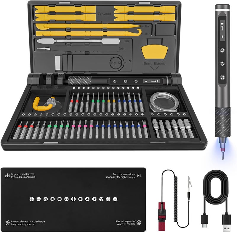 Tanso Precision Electric Screwdriver, 3.7v Laptop Screwdriver Set,71 In 1 Electronic Tool Set, Cordless Rechargeable Portable Repair Tool Set For Computer, Laptop, Mobile Phone, Camera, Watch Repair - Image 1